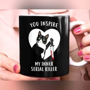 Funny cat serial killer mug